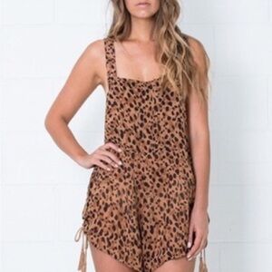Spell Leopard Safari Print Romper Overalls